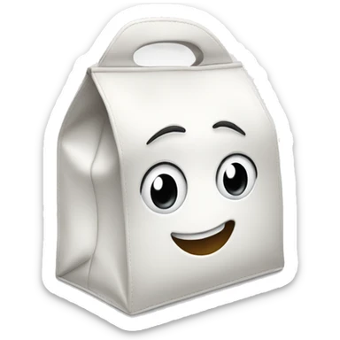 White lunch bag sticker