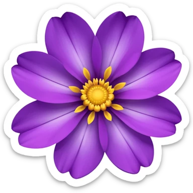 Purple flower with yellow center  sticker