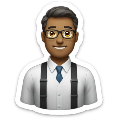businessman with glasses and suspenders sticker