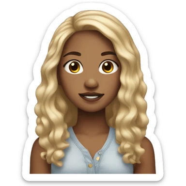 Light skin girl with long hair and freckles sticker