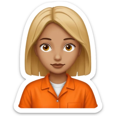 prisoner woman in orange clothing sticker