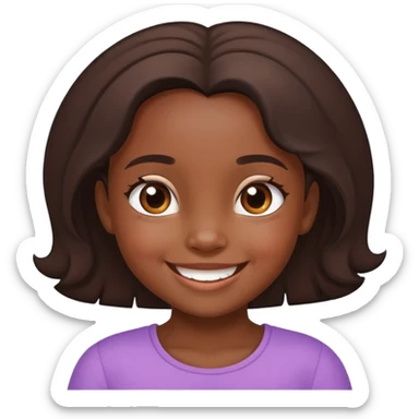 happy girl with dark-skinned little cute girl  sticker
