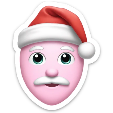 pale pink heart with Santa hat  sticker