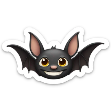 Smiling bat sticker