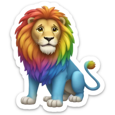 Rainbow Lion Full Body sticker