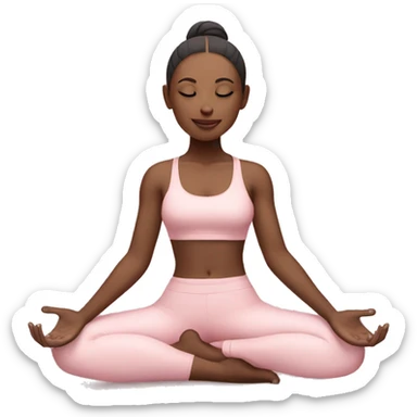 yoga girl in light pink outfit  sticker