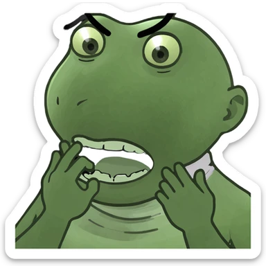 Emoji choking neck with hands sticker