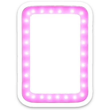 Pink LED vanity mirror  sticker