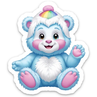 easter rainbow baby care bear  yeti sticker