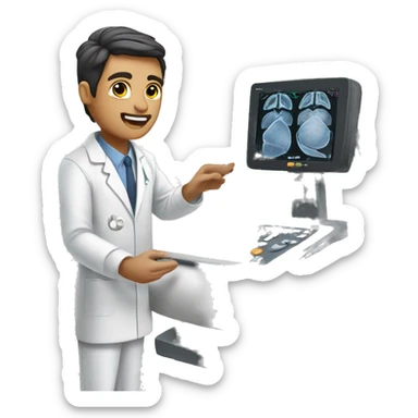 Radiologist-performing-ultrasound sticker