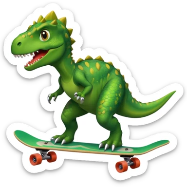 Dinosaur on a skateboard sticker