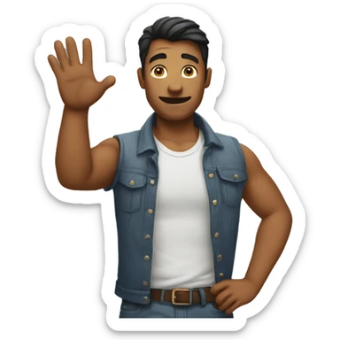 men gesturing NO sticker