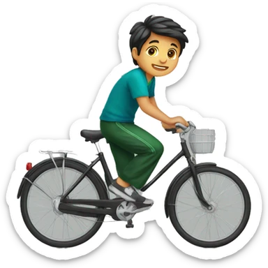 A boy carring Pakistani flag sticker