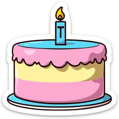 birthday cake shaped like a t-shirt with frosting sticker