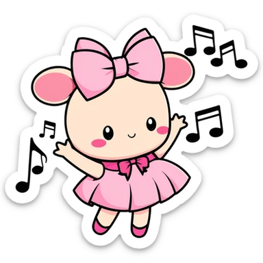Pink sprunki 🐰🩷🎀🎶 sticker