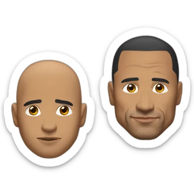 the rock un sourcil baissé et un autre debout sticker