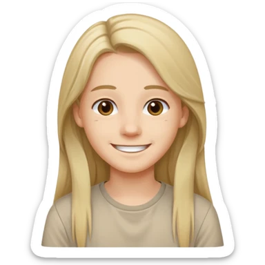 jeune cheveux long avec le sourire style européen sticker