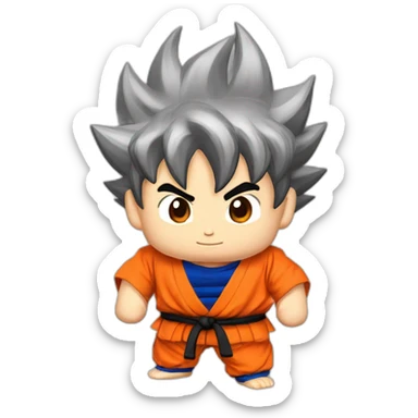 Son goku en tenue de Vovinam Viet Vo Dao et avec une ceinture rouge sticker