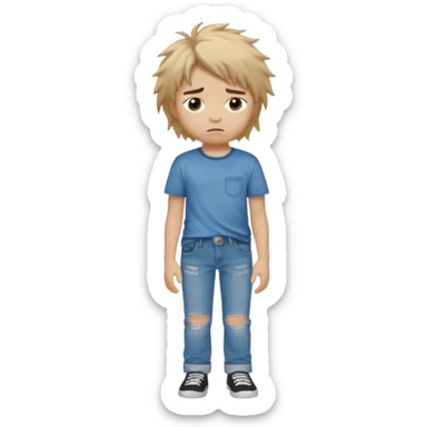 sad child full body sticker