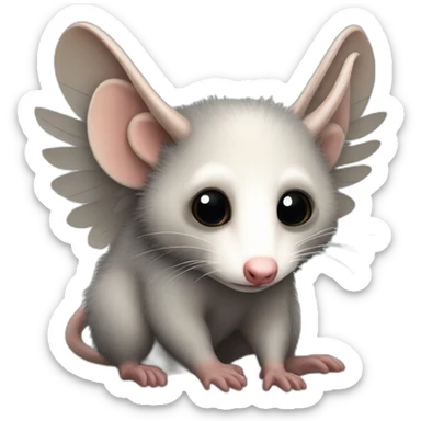 Adult wild opossum with wings  sticker