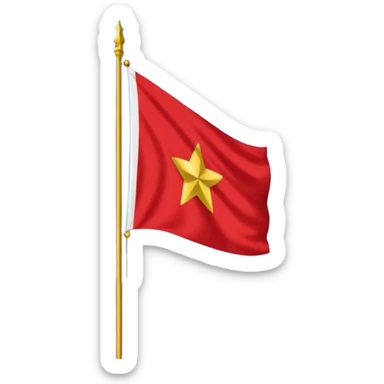 Bandeira do Pará em cor vermelho e um banco n vertical e uma estrela dourada no centro sticker