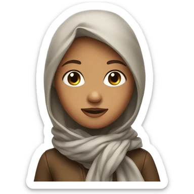 a girl wearing scarf sticker