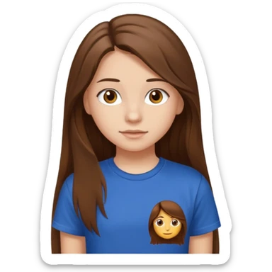 Дівчина з простими довгим волоссям 15 років волосся коричневе карі ока худа і girl 2024 sticker