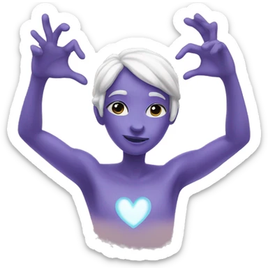 Time spirit making a heart gesture sticker