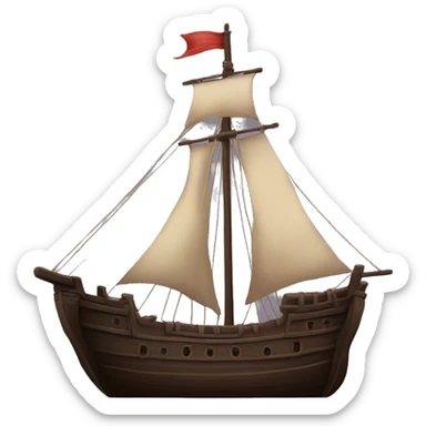 Ancient dark brown ship sticker