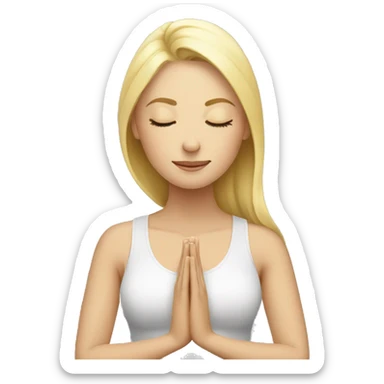 Blonde lady doing yoga with closed eyes sticker