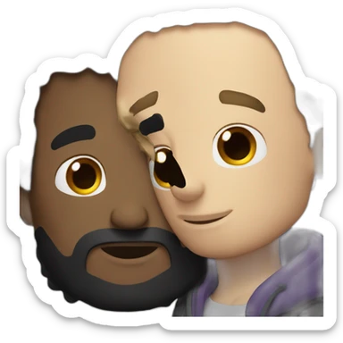 Two white guys with black hair hugging sticker