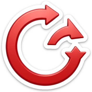 Prompt 15: "Is your backup plan."
Graphic: 🔄 Refresh/loop arrows icon (white with red highlights).
Animation: Arrows rotate smoothly.
Background: Transparent. sticker