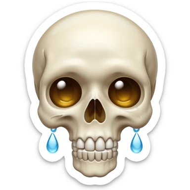 Skull crying loudly and alot sticker