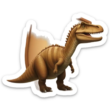 brown spinosaurus crest on the back sticker