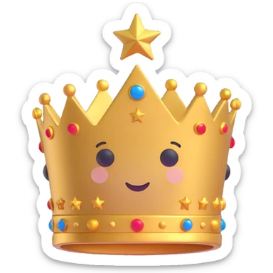 gold star with a crown, representing the word 'Elite', 3D emoji style sticker