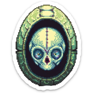 cranial, eye, MRI, SCAN, egg, embryonic, inside of glass egg, alien, eerie sticker