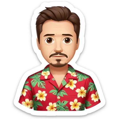 Tony Stark in a Hawaiian shirt. sticker