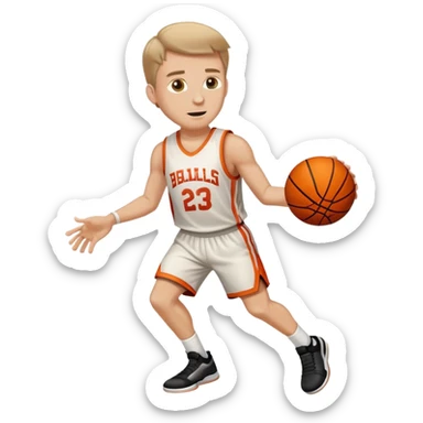 White man sucking at basketball  sticker