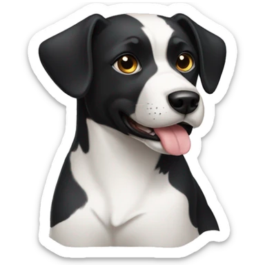 Perro negro y blanco  sticker
