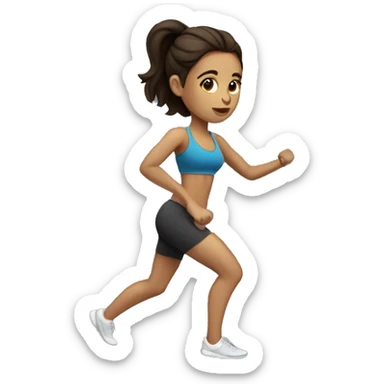 Brunette girl working out  sticker