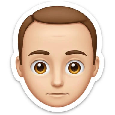 emoji of a human forehead, simple and clean cartoon style, only showing the upper part of the face from eyebrows to hairline sticker