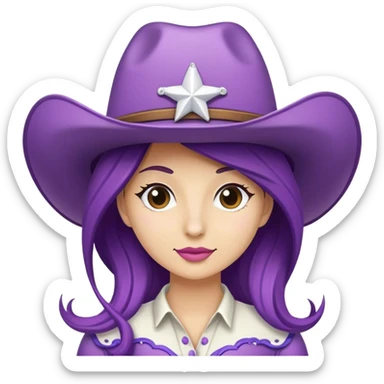 Purple and white cowgirl hat  sticker