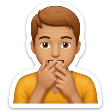 Biting nails on his right hand. sticker