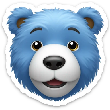 Fuzzy blue bear wearing a shirt and making a “wow” face  sticker