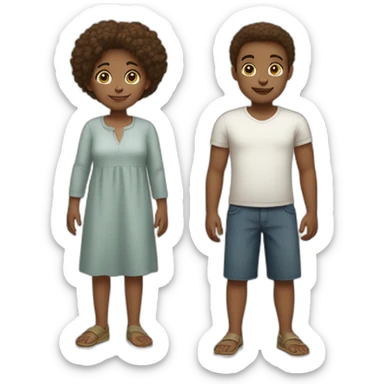 White family big girl two boys sticker