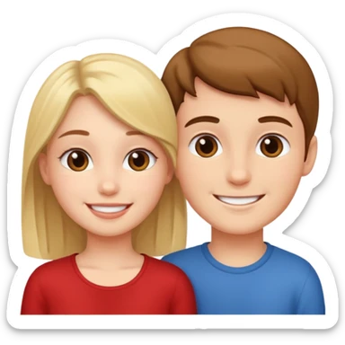 Intimate girl and boy sticker