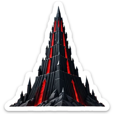 Barad Dúr from Lord of the Rings, Dark, giant Tower, with red beams shooting from the top into the sky sticker