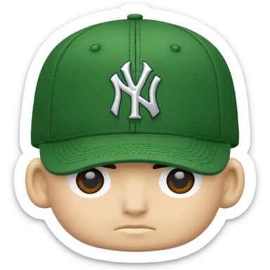 Brimless new york Yankee green cap sticker