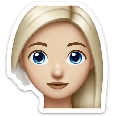 Russian white girl with blue eyes and brown hair sticker