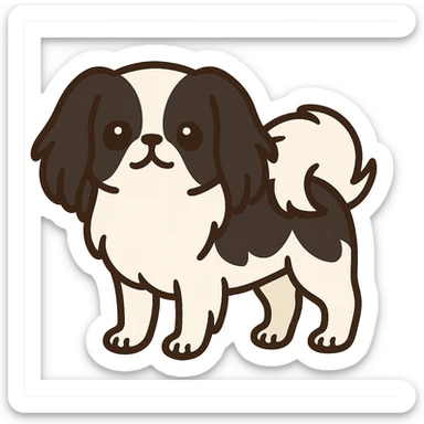 flat toon style Japanese Chin dog sticker